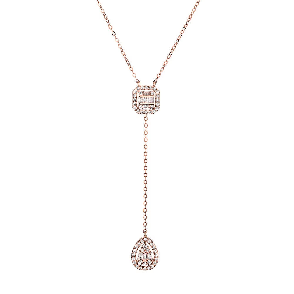 Water Drop Zirconia Pendant Necklace