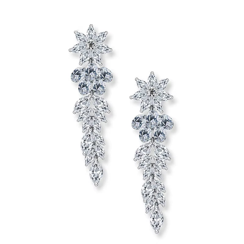Large Fringe Zircon Earrings
