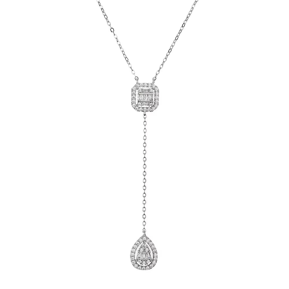 Water Drop Zirconia Pendant Necklace