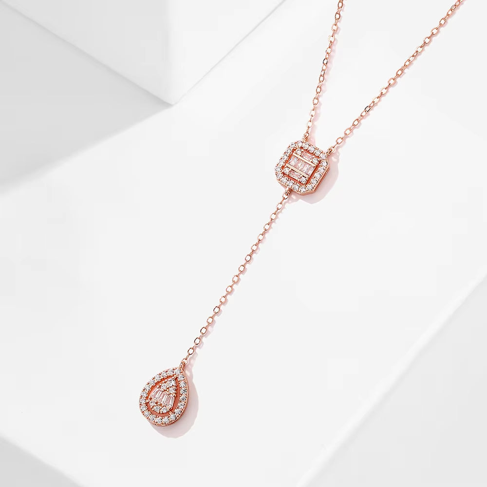 Water Drop Zirconia Pendant Necklace