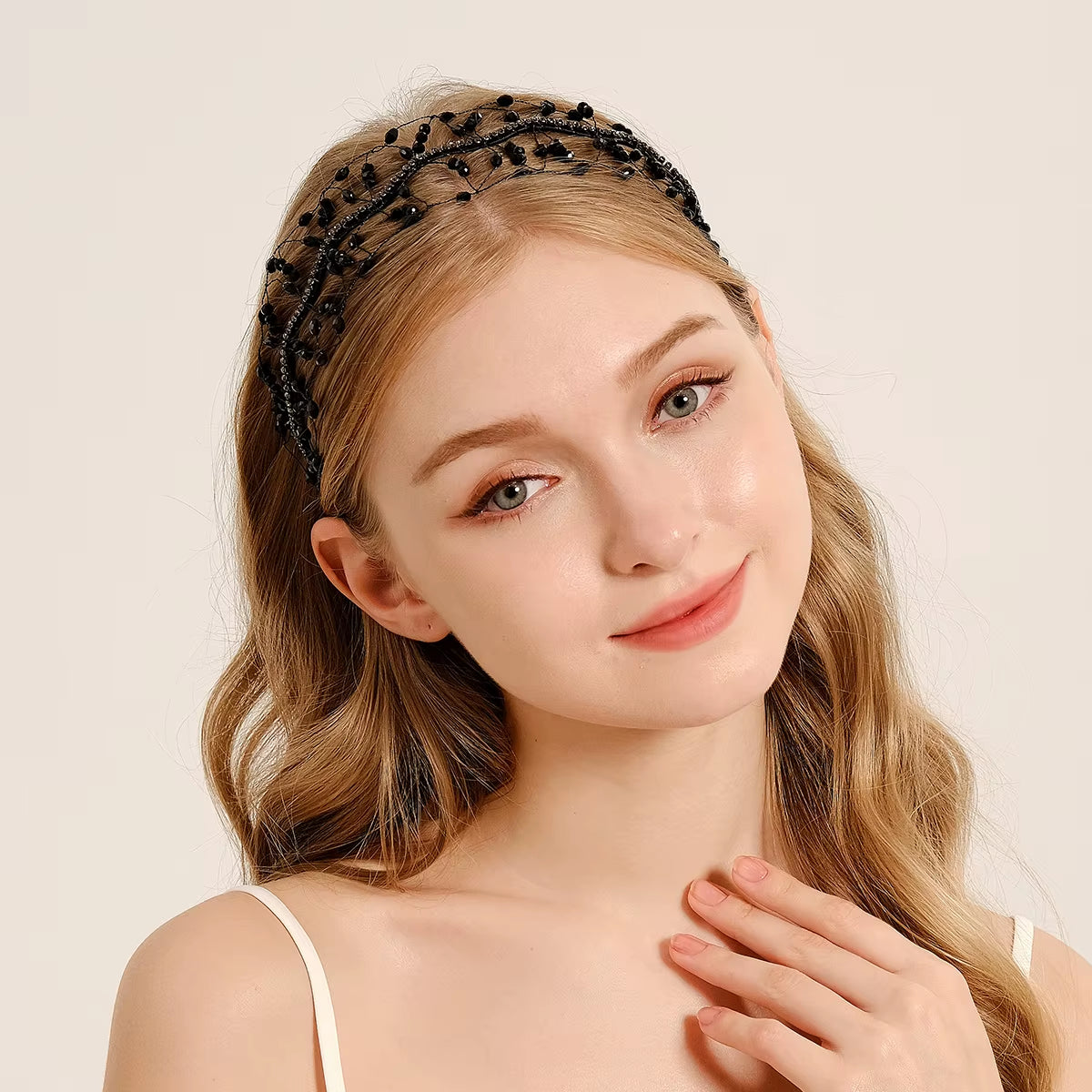 Handmade Crystal Beaded Headband – Multi-Color Childrens and Womens Hair Accessories for Daily Wear