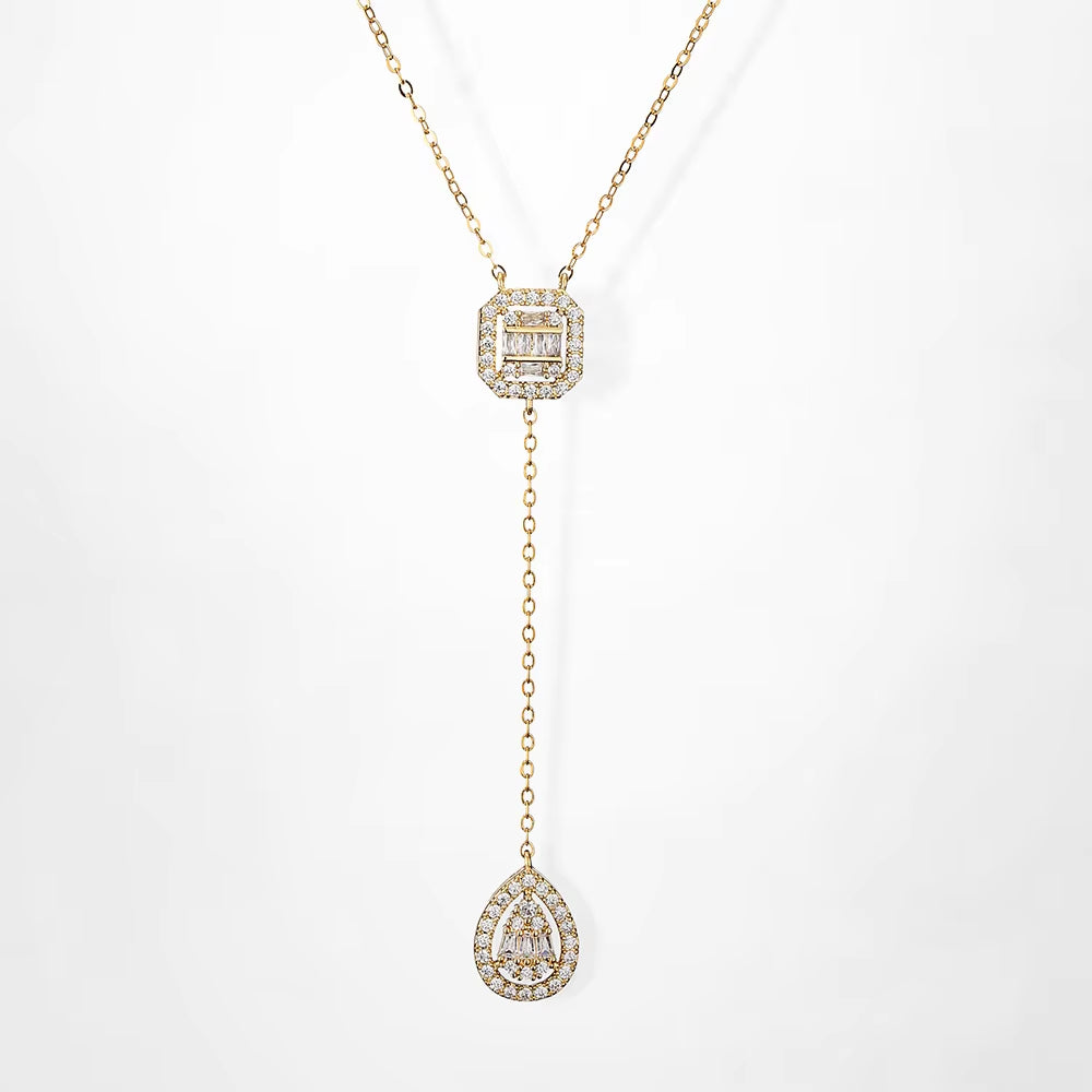Water Drop Zirconia Pendant Necklace