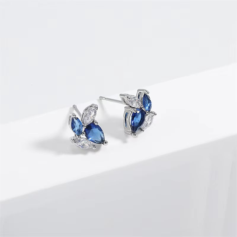 Dainty Zircon Cluster Stud Earrings - Cute Crystal Wrap Jewelry for Women & Girls
