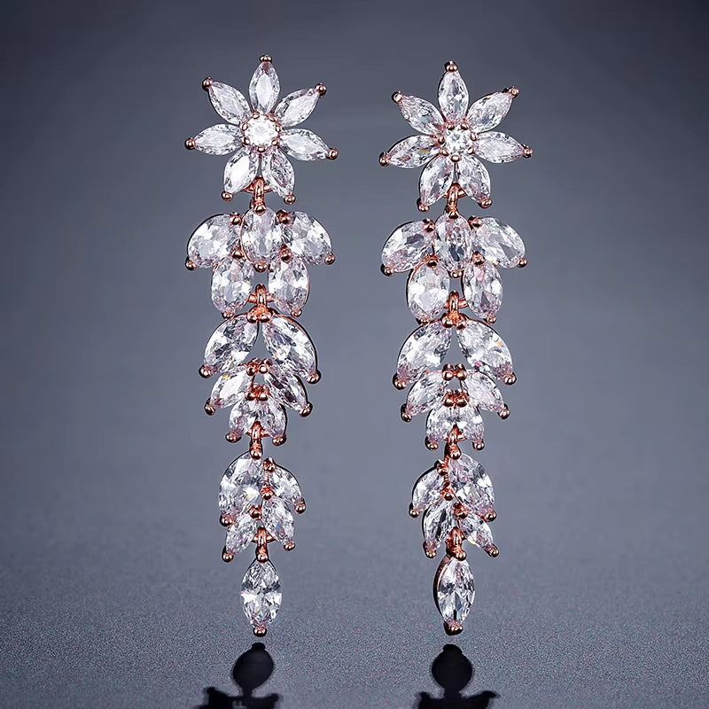 Large Fringe Zircon Earrings