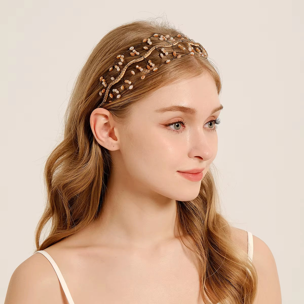 Handmade Crystal Beaded Headband – Multi-Color Childrens and Womens Hair Accessories for Daily Wear