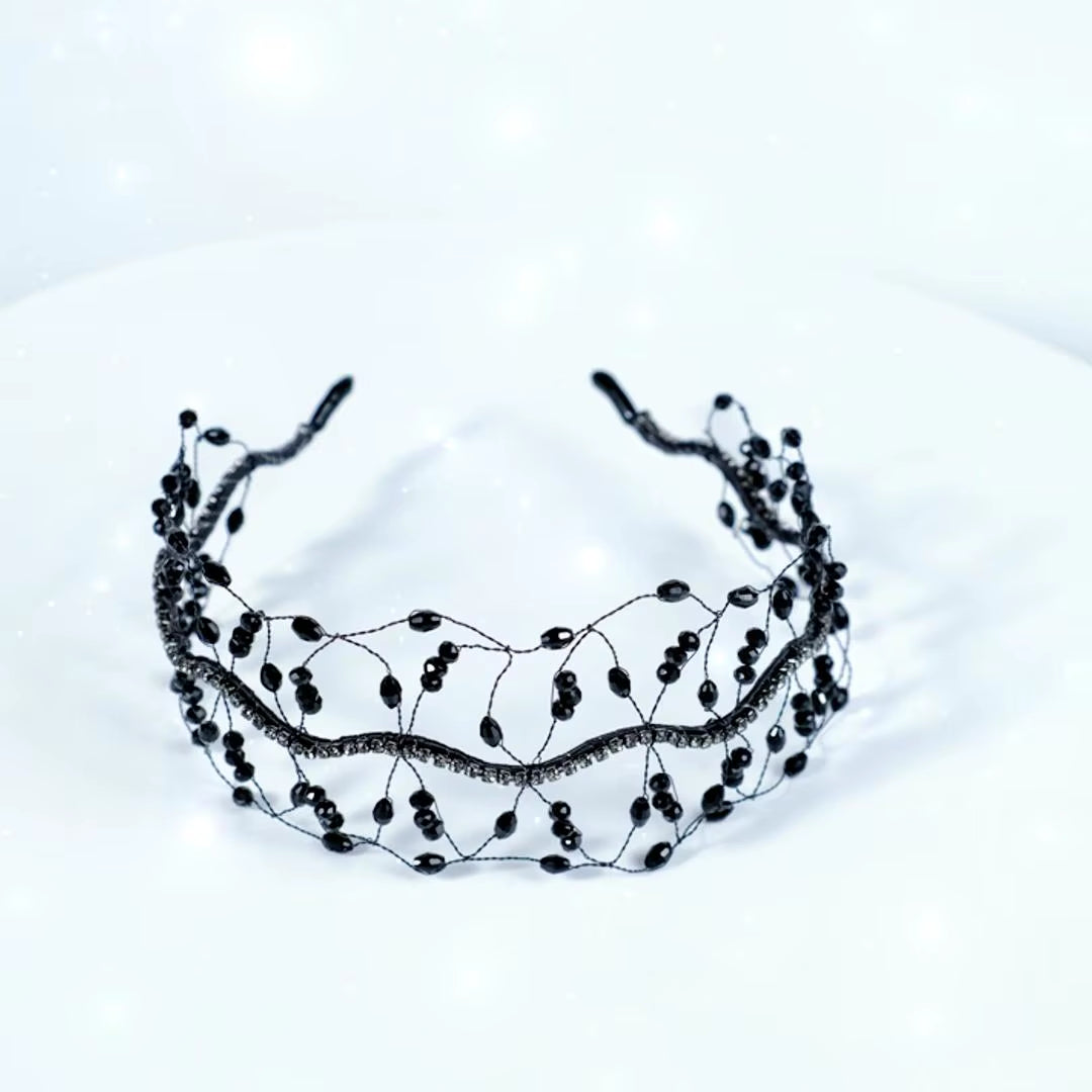 Handmade Crystal Beaded Headband – Multi-Color Childrens and Womens Hair Accessories for Daily Wear