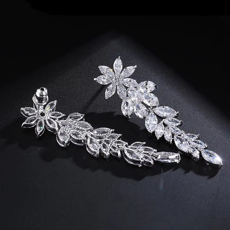 Large Fringe Zircon Earrings