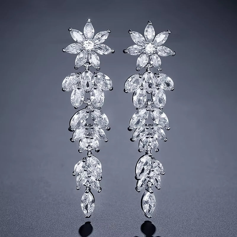 Large Fringe Zircon Earrings