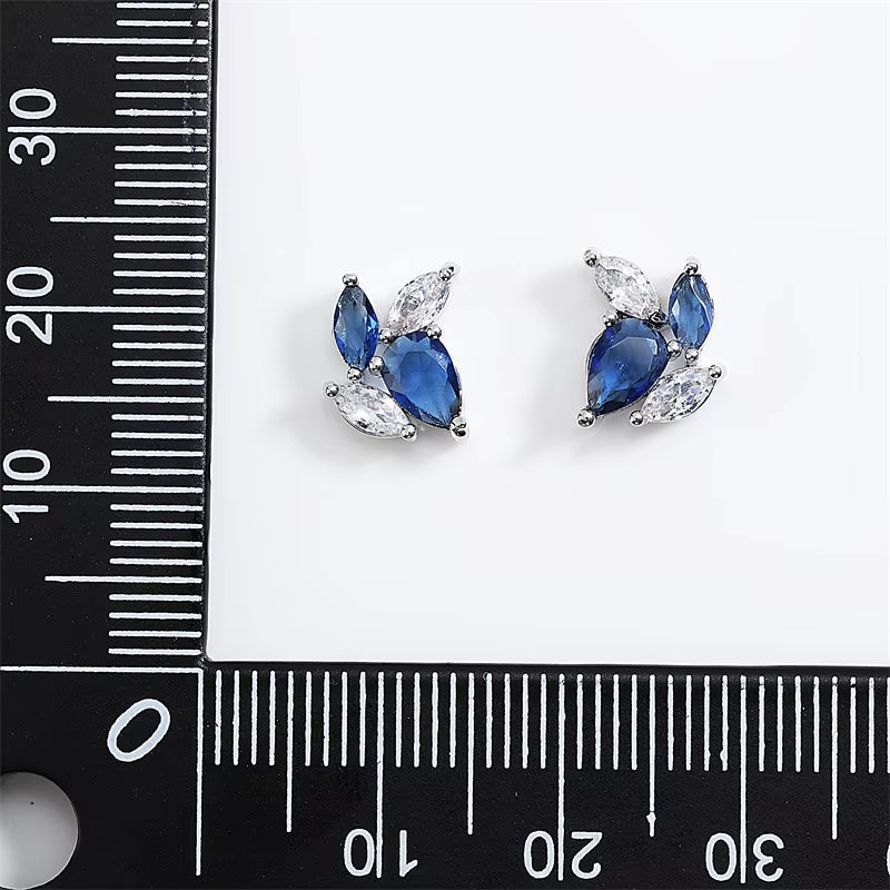 Dainty Zircon Cluster Stud Earrings - Cute Crystal Wrap Jewelry for Women & Girls