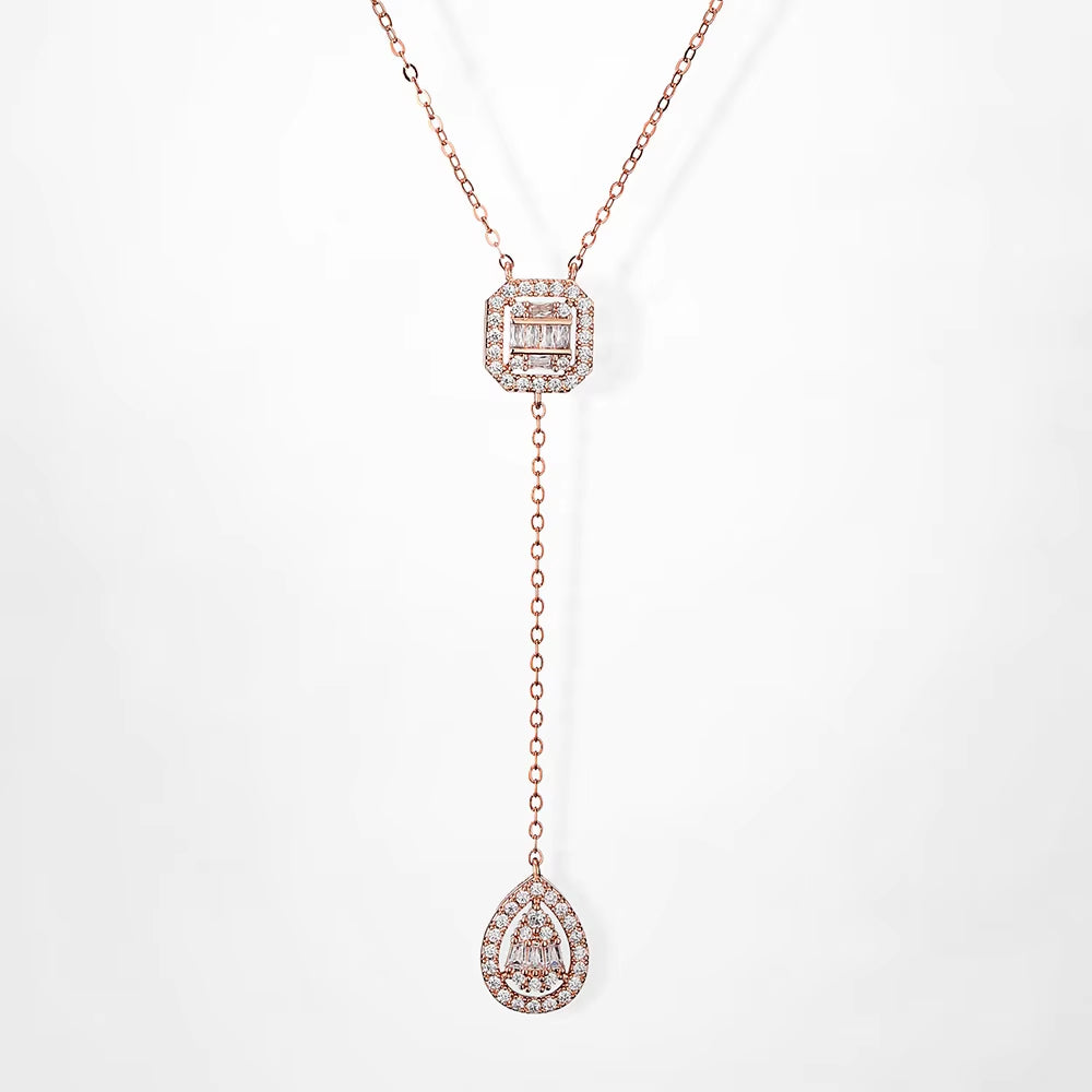 Water Drop Zirconia Pendant Necklace