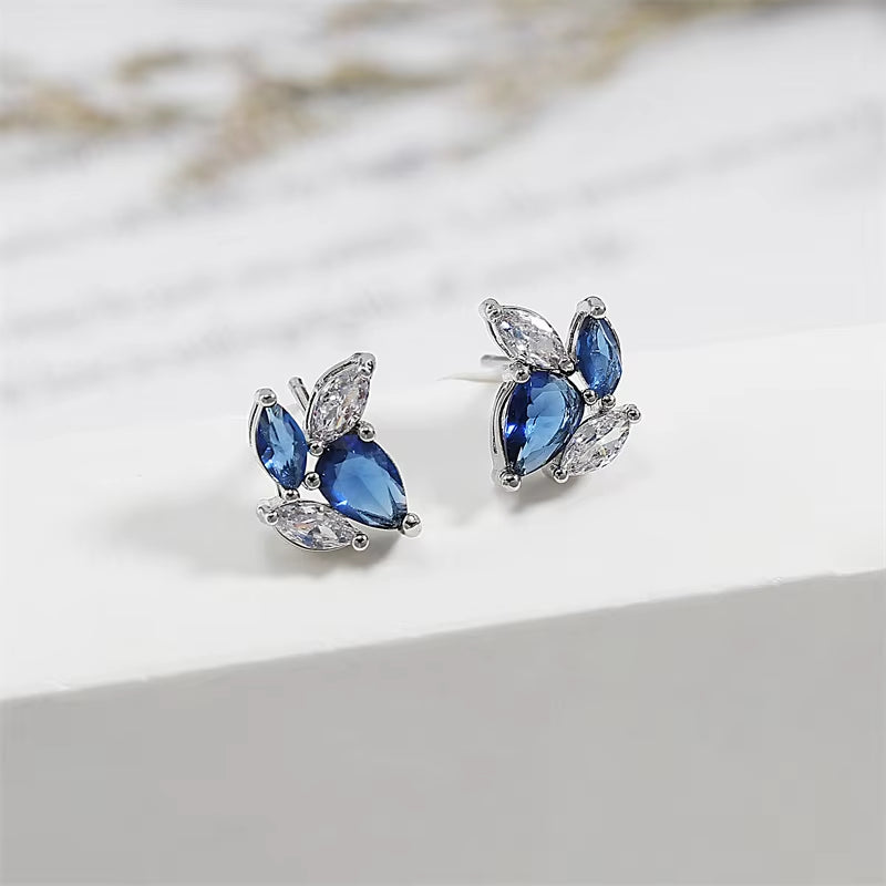 Dainty Zircon Cluster Stud Earrings - Cute Crystal Wrap Jewelry for Women & Girls