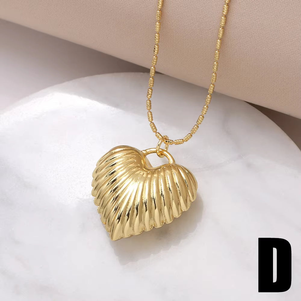 Gold-Plated Heart Pendant Necklace