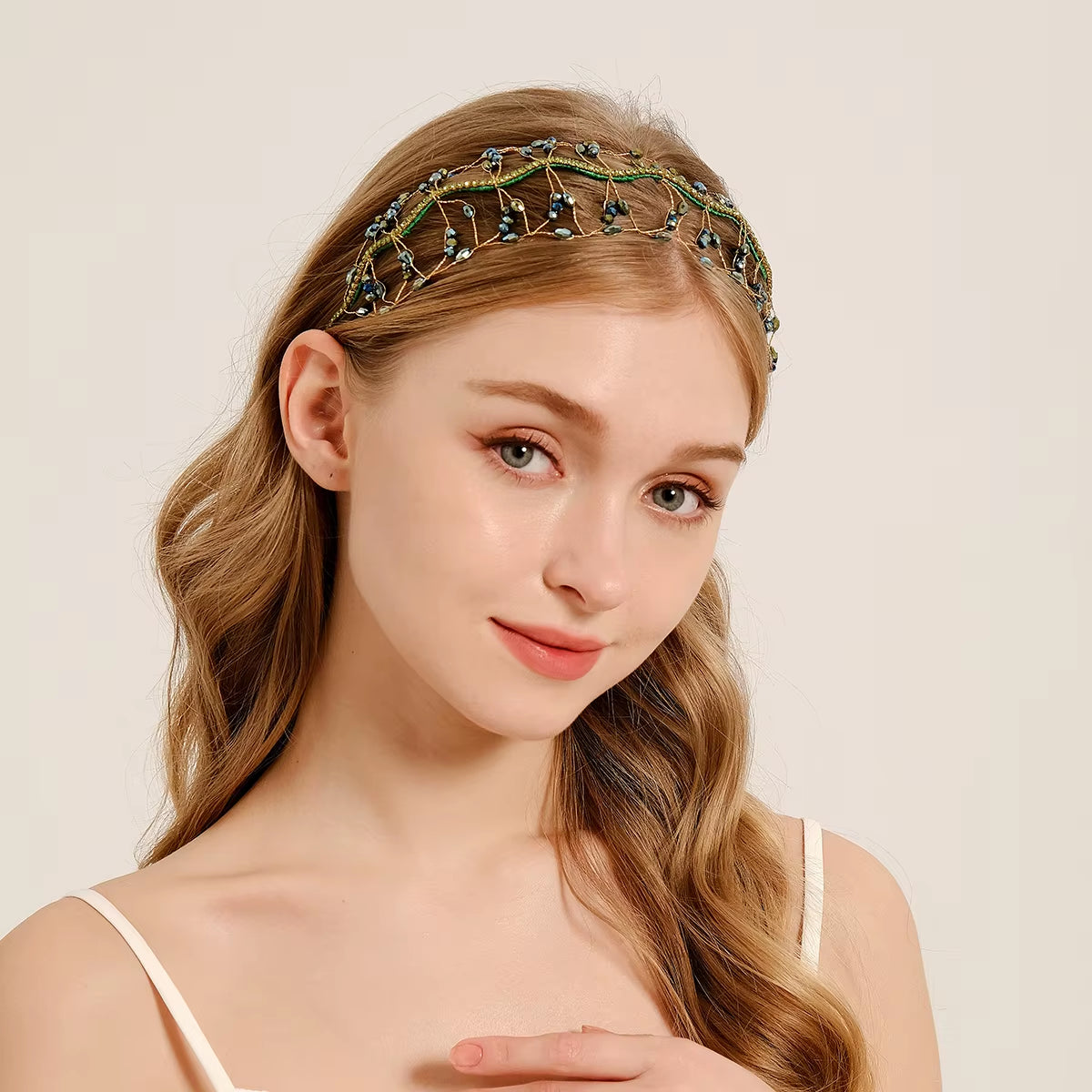 Handmade Crystal Beaded Headband – Multi-Color Childrens and Womens Hair Accessories for Daily Wear