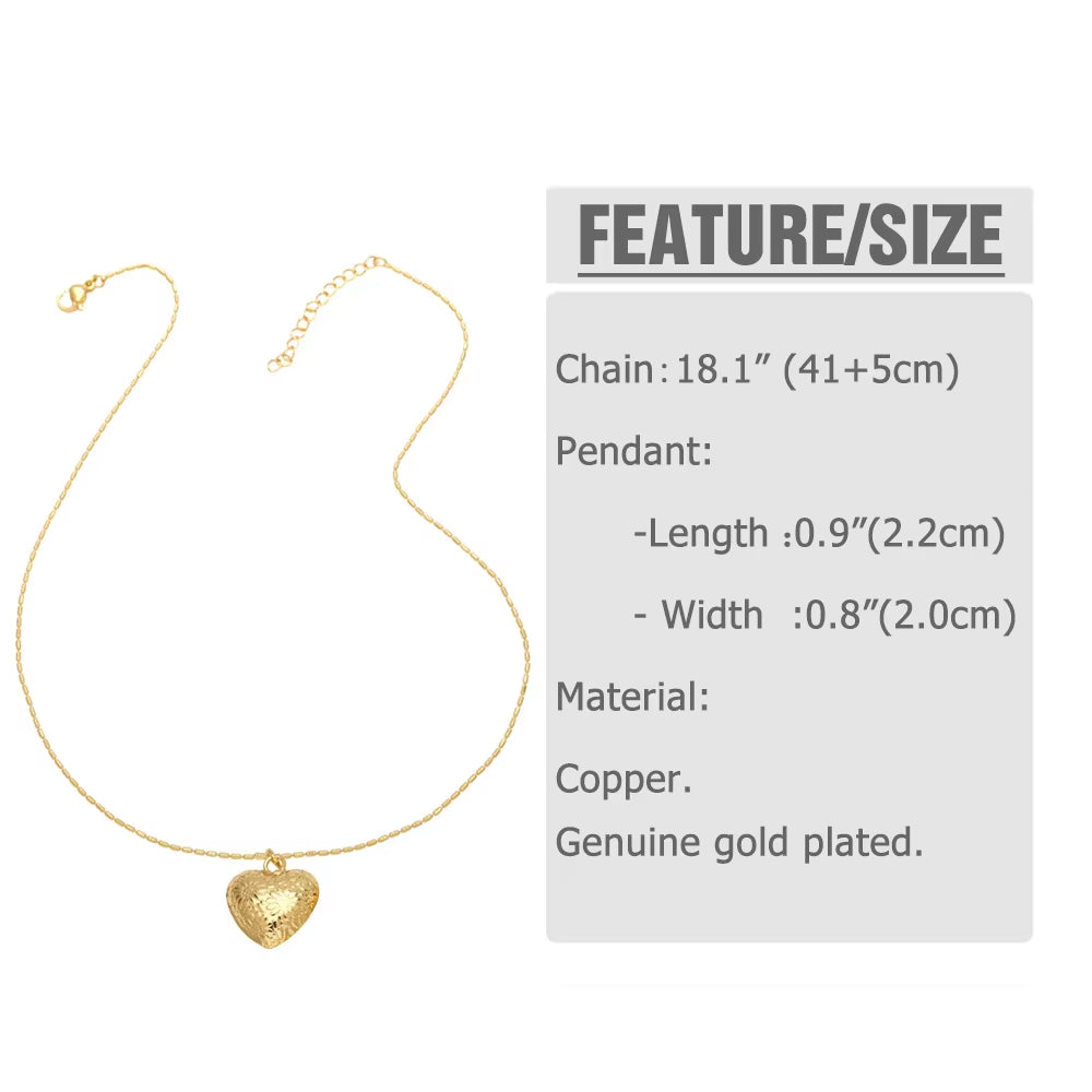 Gold-Plated Heart Pendant Necklace