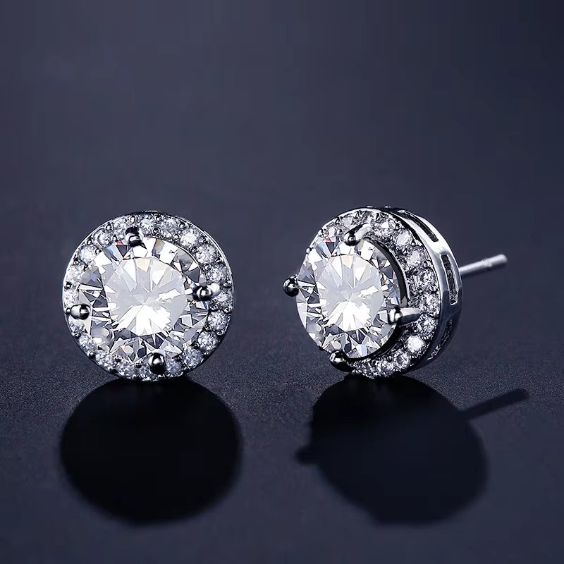Classic Geometric Round Zirconia Jewelry Set for Women