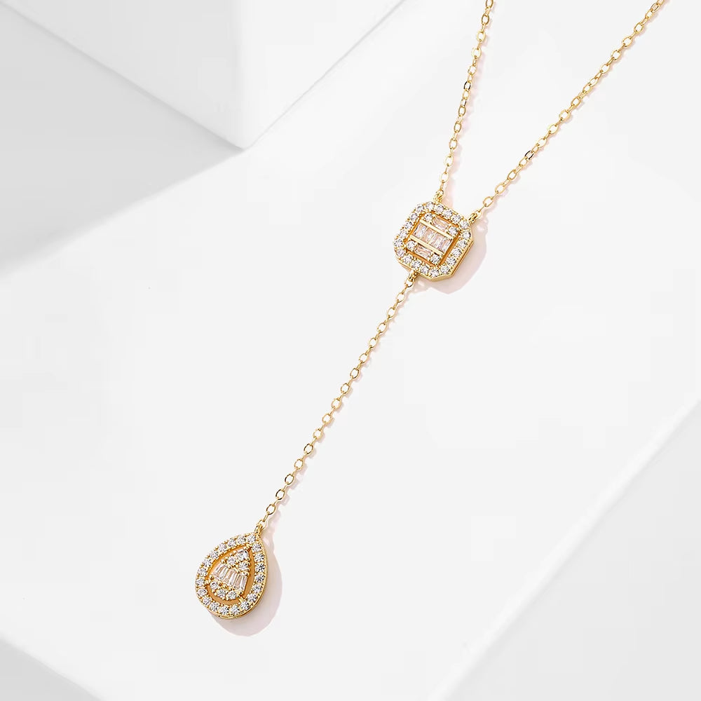 Water Drop Zirconia Pendant Necklace