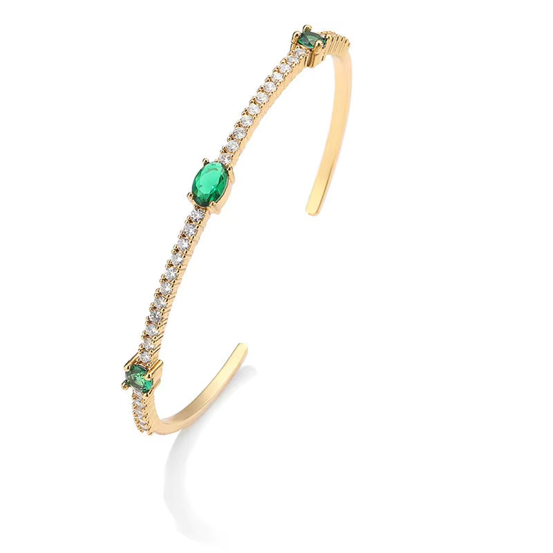 Emerald Zircon Adjustable Bracelet