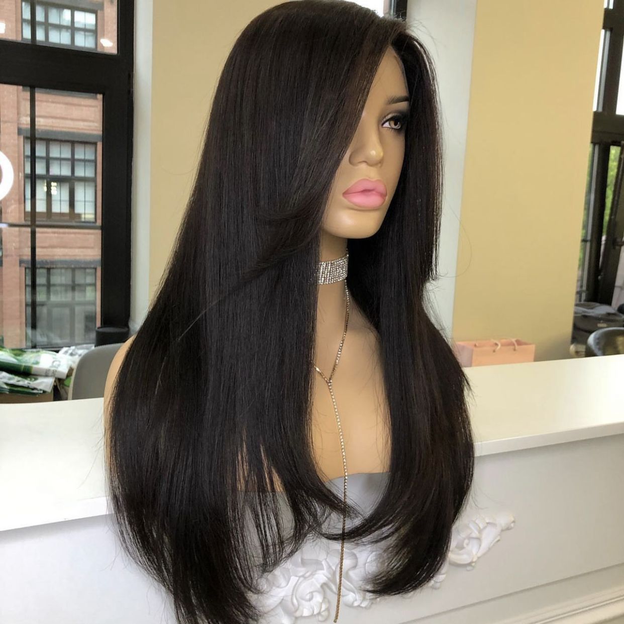 Black LACE FRONT Wigs, European Hair, High Density