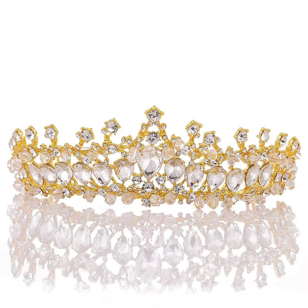 Wholesale Bridal Crown Tiara Alloy Pageant Crown Crystal Wedding Rhinestone Princess Birthday Tiaras