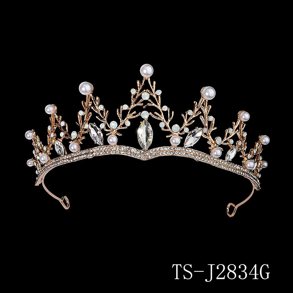 Fashion Luxury Princess Hairband Gold Rhinestone Queen Wedding Tiaras Prom Party Christmas Pageant Gift Crown