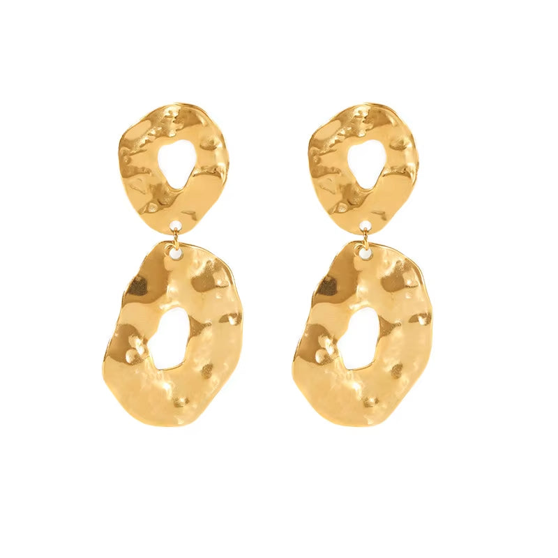 Exaggerated 18K Gold-Plated Stud Earrings - Light Luxury High-Grade Design for Women