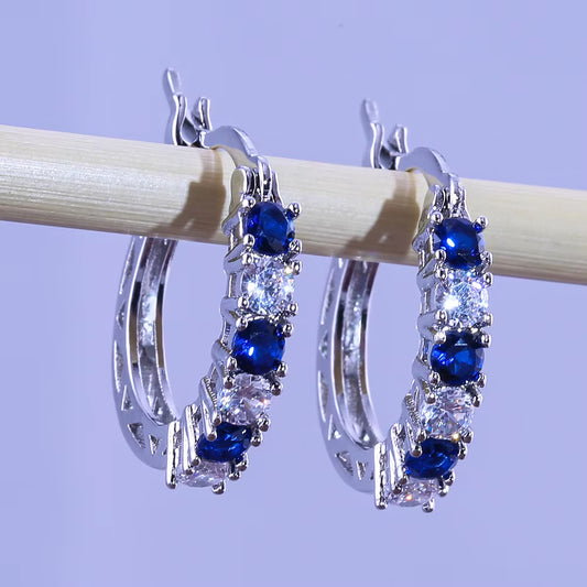 Colorful Zircon Buckle Earrings - Fashion-Forward Women’s Accessories