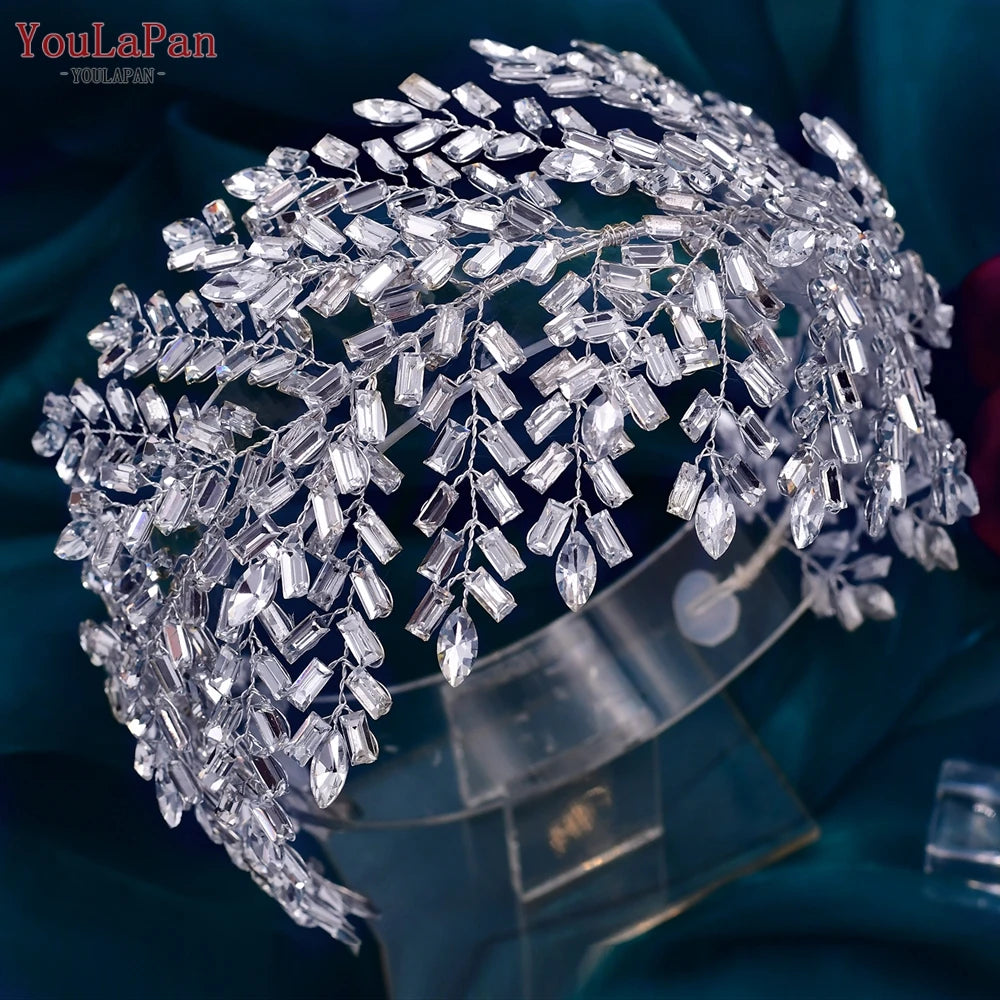 HP312 Bridal Headband Luxury Rhinestone Headwear Bride Tiaras Crowns Wedding Hair Accessories Jewelry Pageant Headdress