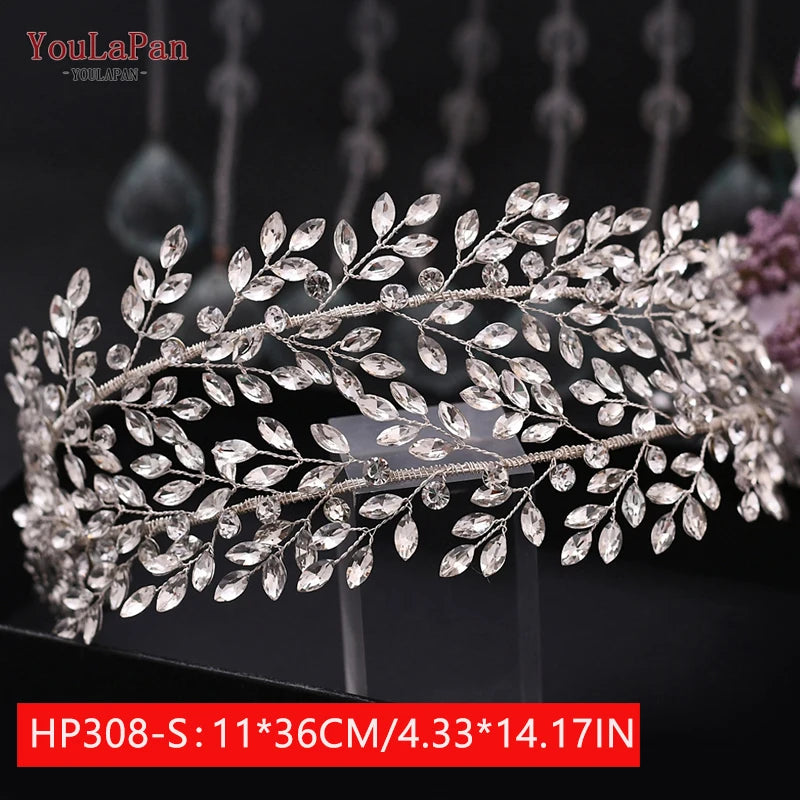 HP312 Bridal Headband Luxury Rhinestone Headwear Bride Tiaras Crowns Wedding Hair Accessories Jewelry Pageant Headdress