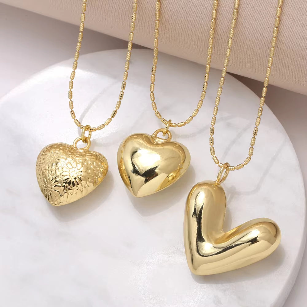 Gold-Plated Heart Pendant Necklace