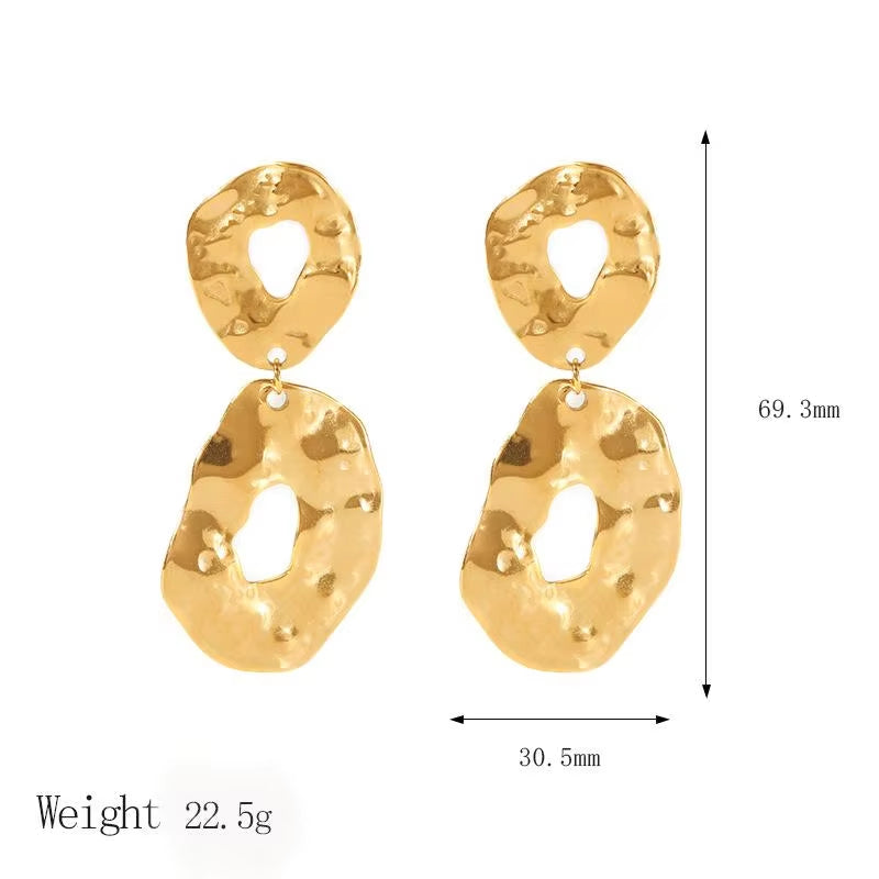 Exaggerated 18K Gold-Plated Stud Earrings - Light Luxury High-Grade Design for Women