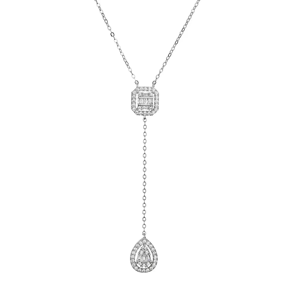 Water Drop Zirconia Pendant Necklace 