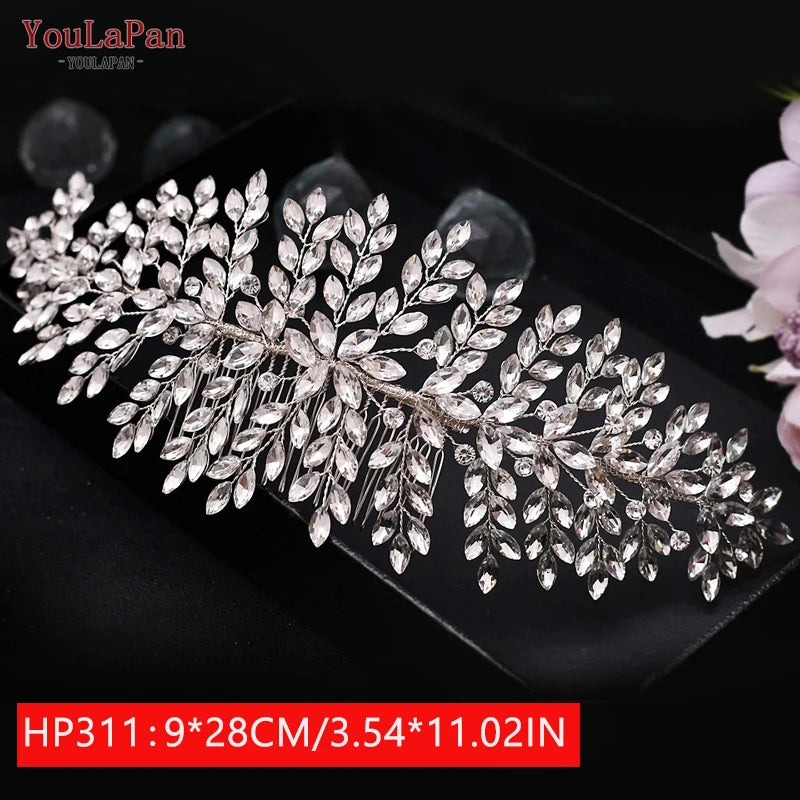 HP312 Bridal Headband Luxury Rhinestone Headwear Bride Tiaras Crowns Wedding Hair Accessories Jewelry Pageant Headdress