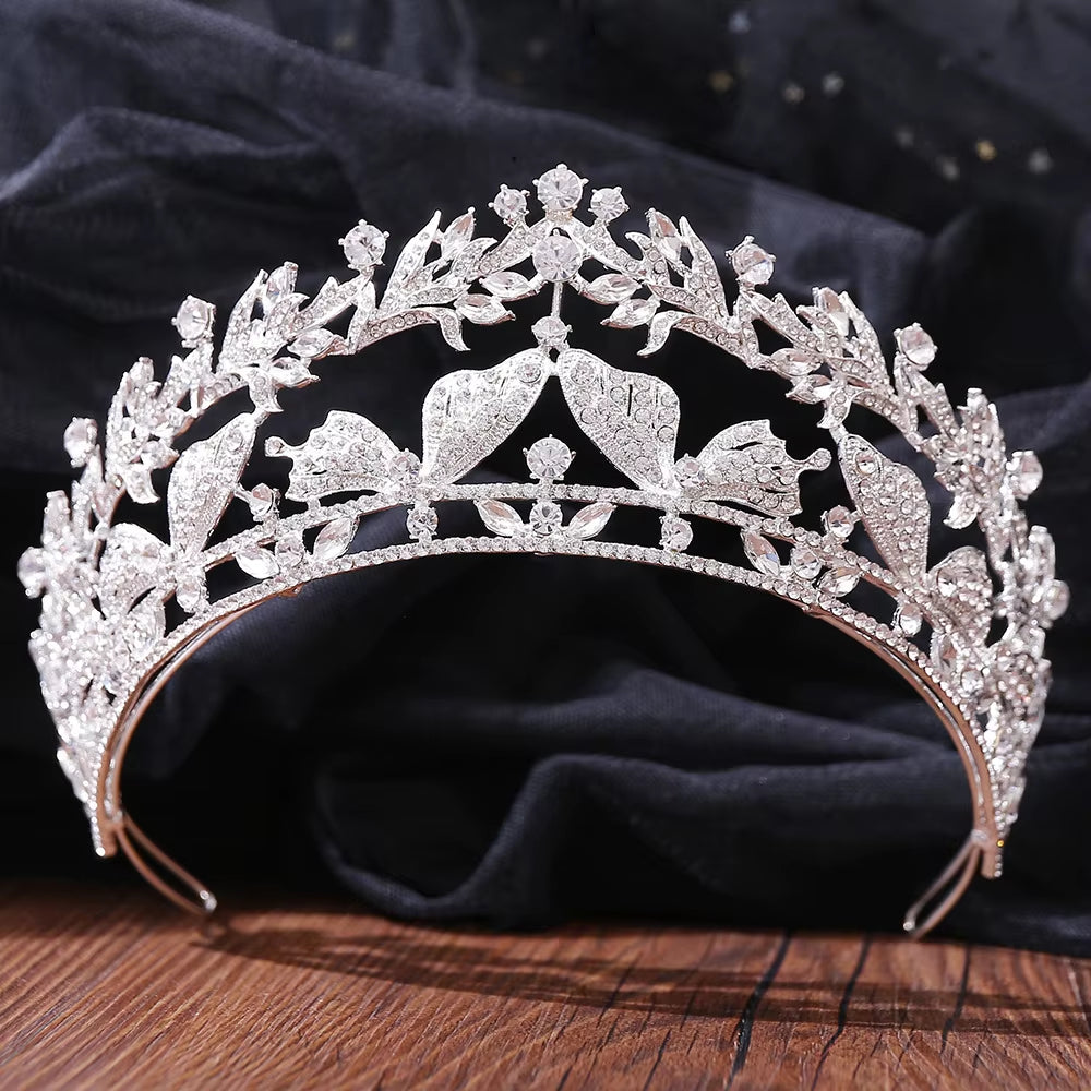 Baroque Queen King Bride Tiara Crown for Women Headdress Prom Bridal Wedding Hair Accessories