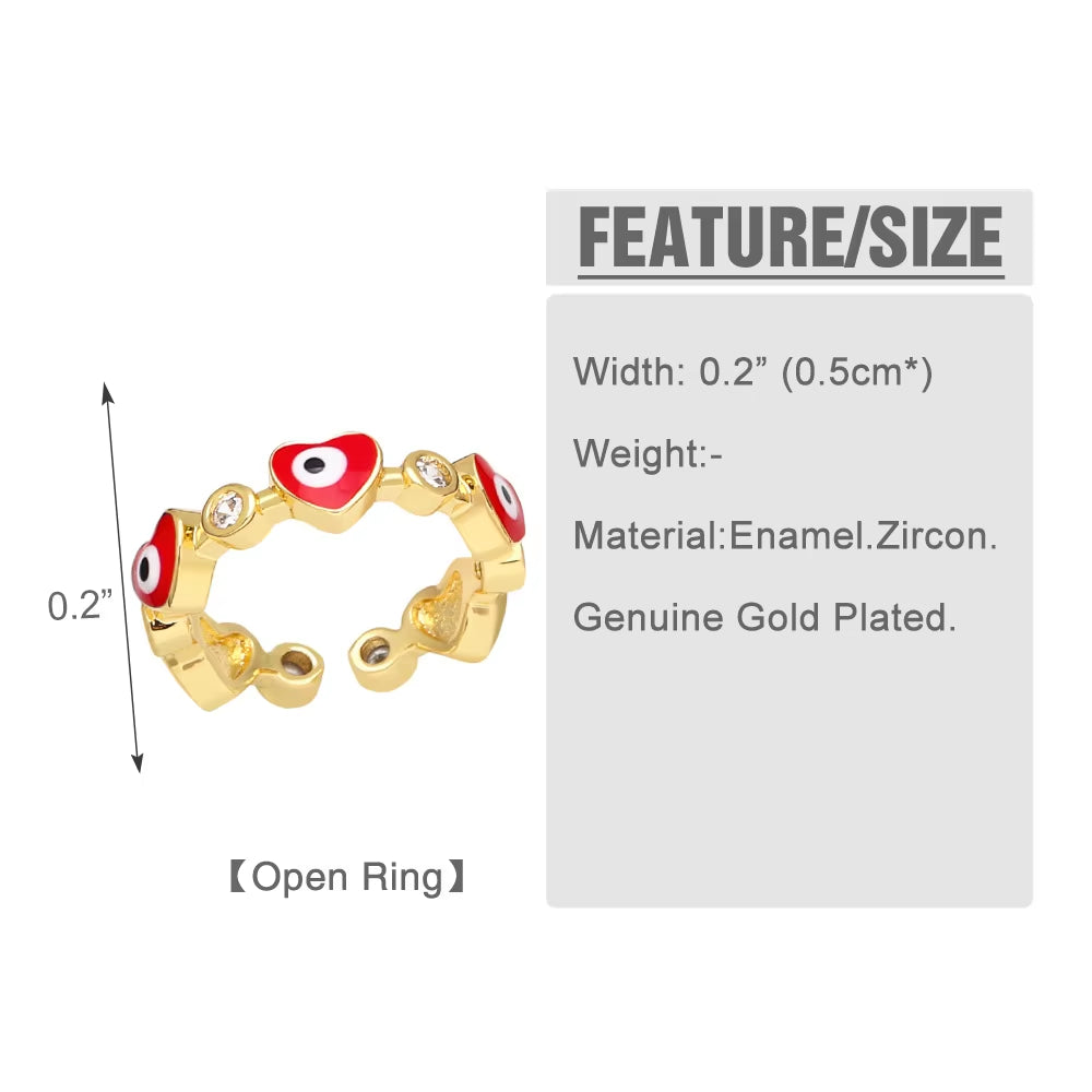 Heart shaped Adjustable Ring – Fashionable Drop Oil Design for Women’s Accessories