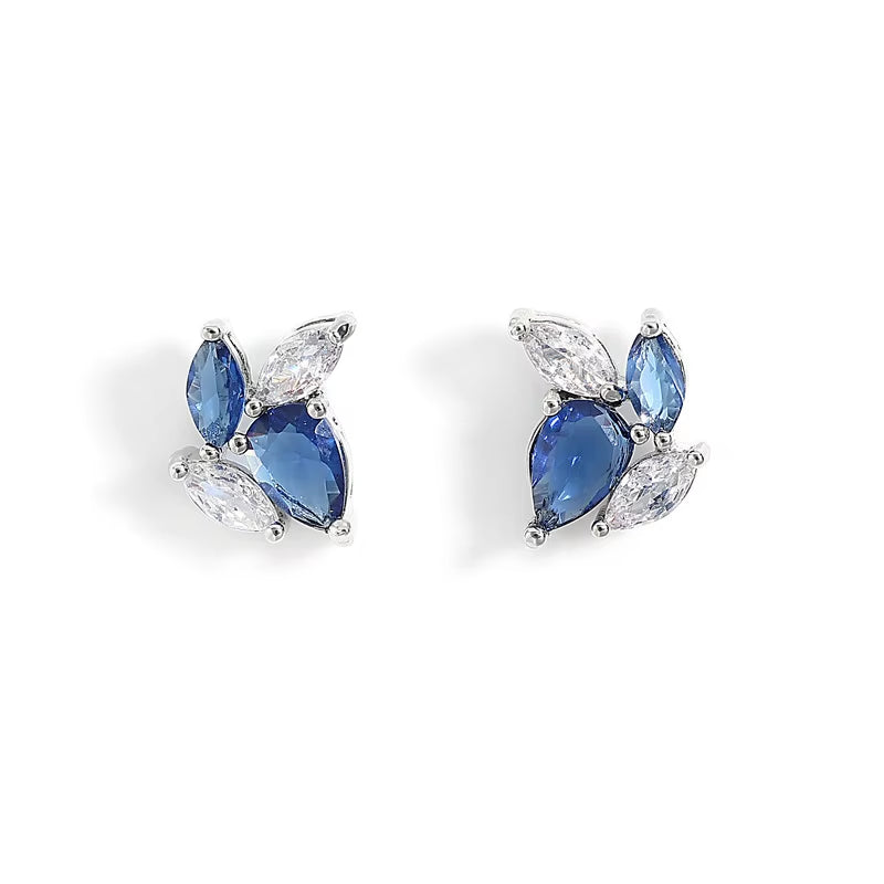 Dainty Zircon Cluster Stud Earrings - Cute Crystal Wrap Jewelry for Women & Girls