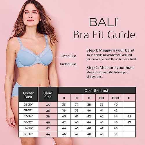 Bali womens Passion For Comfort Minimizer Underwire Bra, WHITE, 36D