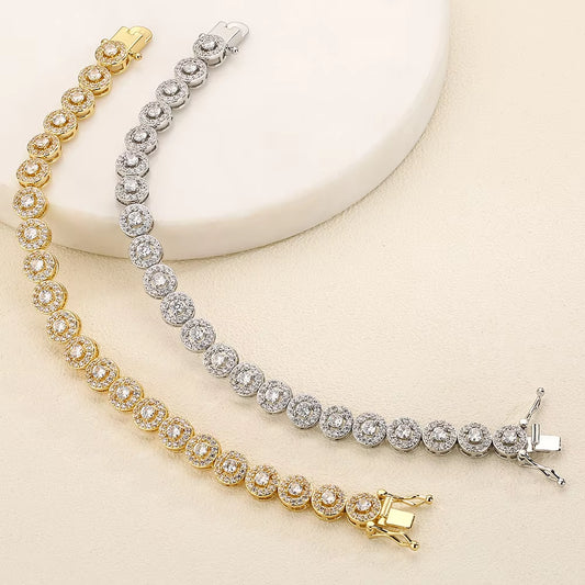 Vintage-Inspired AAA Zircon Bracelet - Light Luxury Full Inset for Women