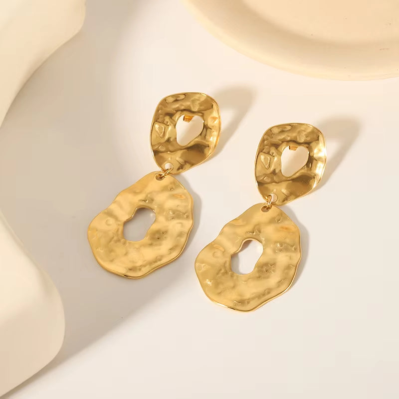 Exaggerated 18K Gold-Plated Stud Earrings - Light Luxury High-Grade Design for Women