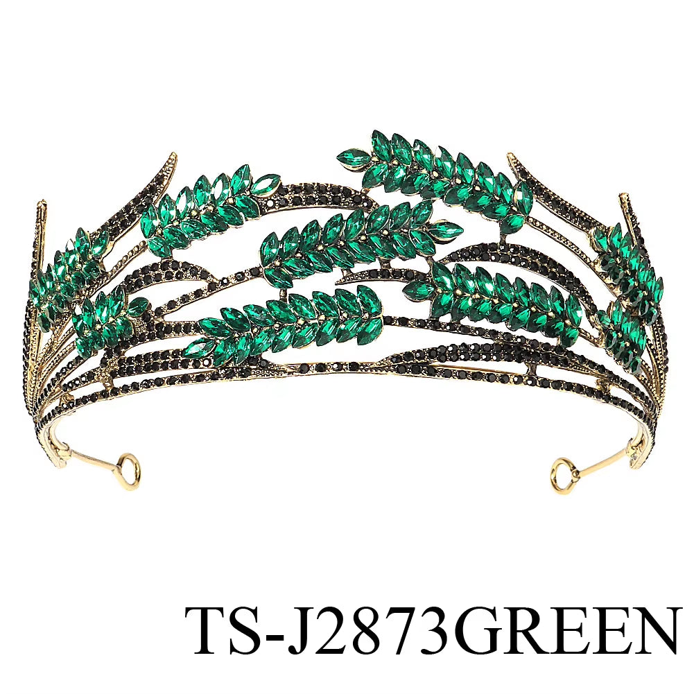 Luxury Sparkle Stones Halloween Rhinestone Woman Designer Crown Wedding Party Hair Accessories