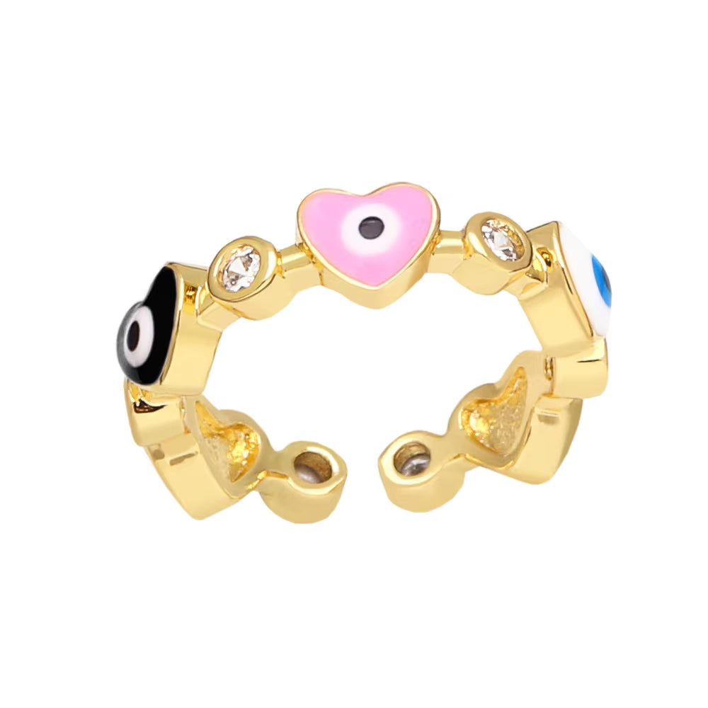 Heart shaped Adjustable Ring – Fashionable Drop Oil Design for Women’s Accessories