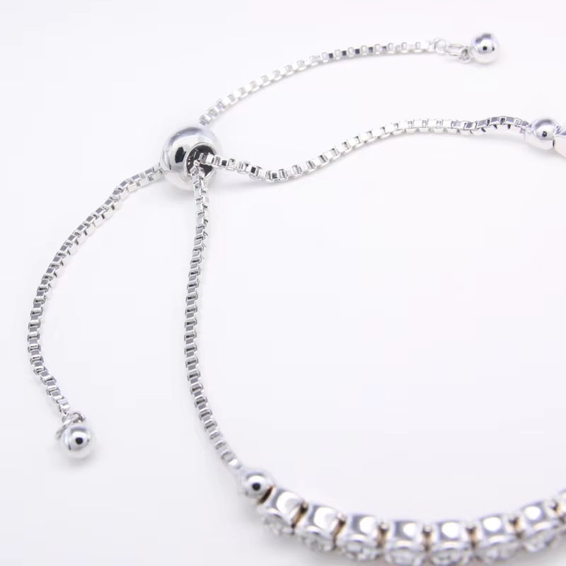 Crystal Row Pull-Tight Bracelet - Elegant Wedding & Banquet Jewelry