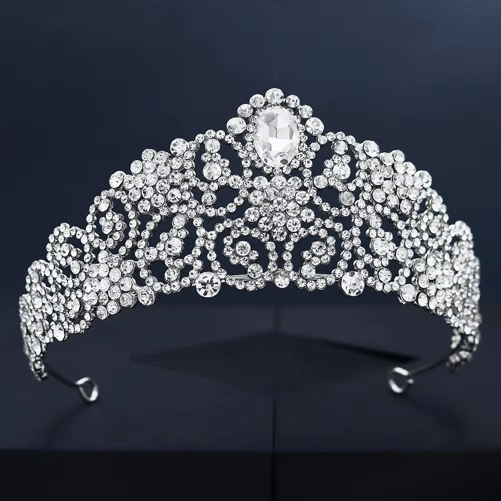 Classical Orchid Bride Jewelry Tiara Grand Wedding Banquet Performance Crown Party Girl Tiara