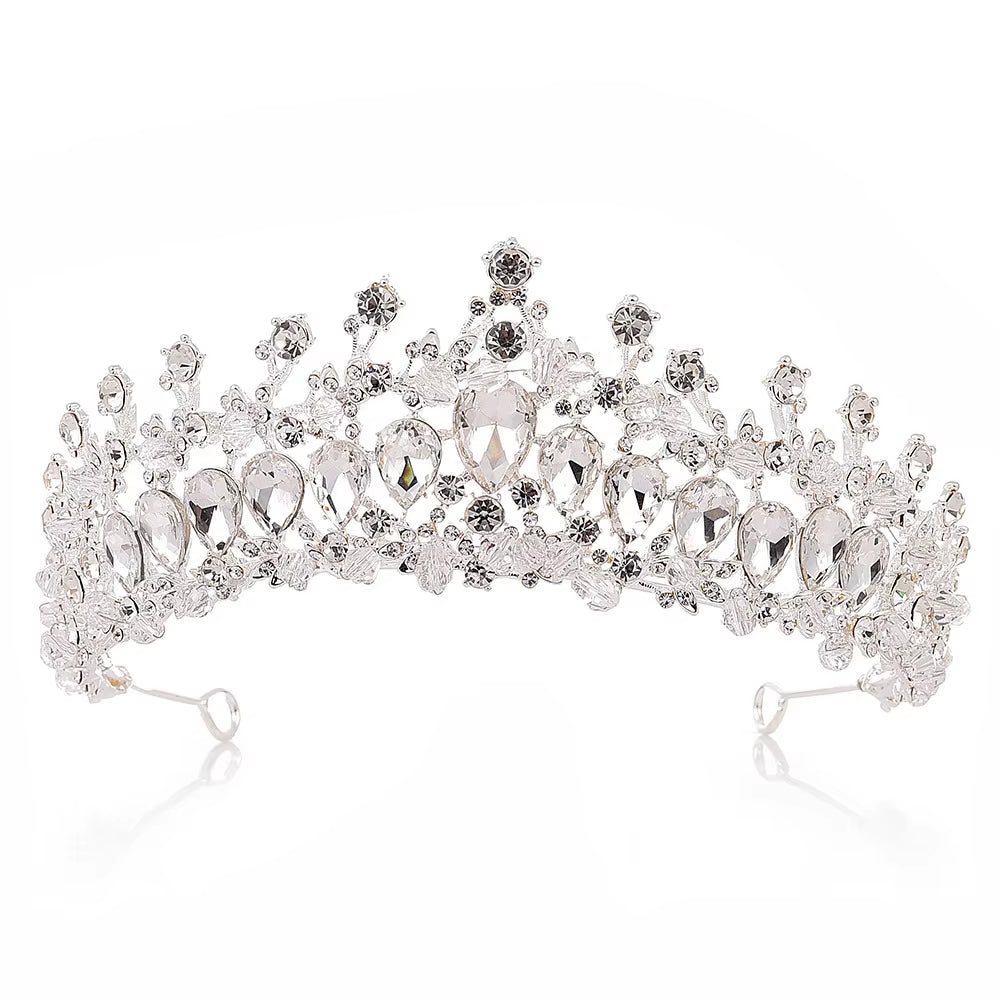 Wholesale Bridal Crown Tiara Alloy Pageant Crown Crystal Wedding Rhinestone Princess Birthday Tiaras