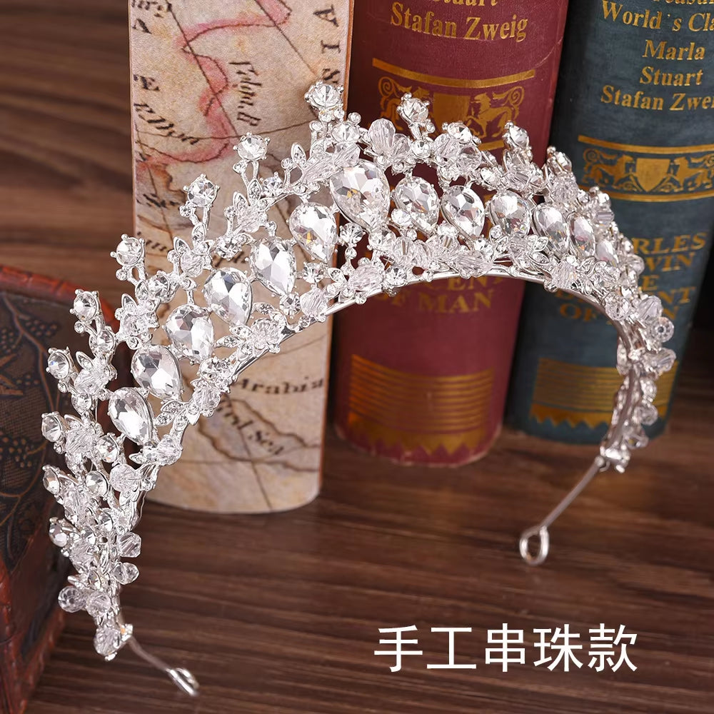 Wholesale Bridal Crown Tiara Alloy Pageant Crown Crystal Wedding Rhinestone Princess Birthday Tiaras