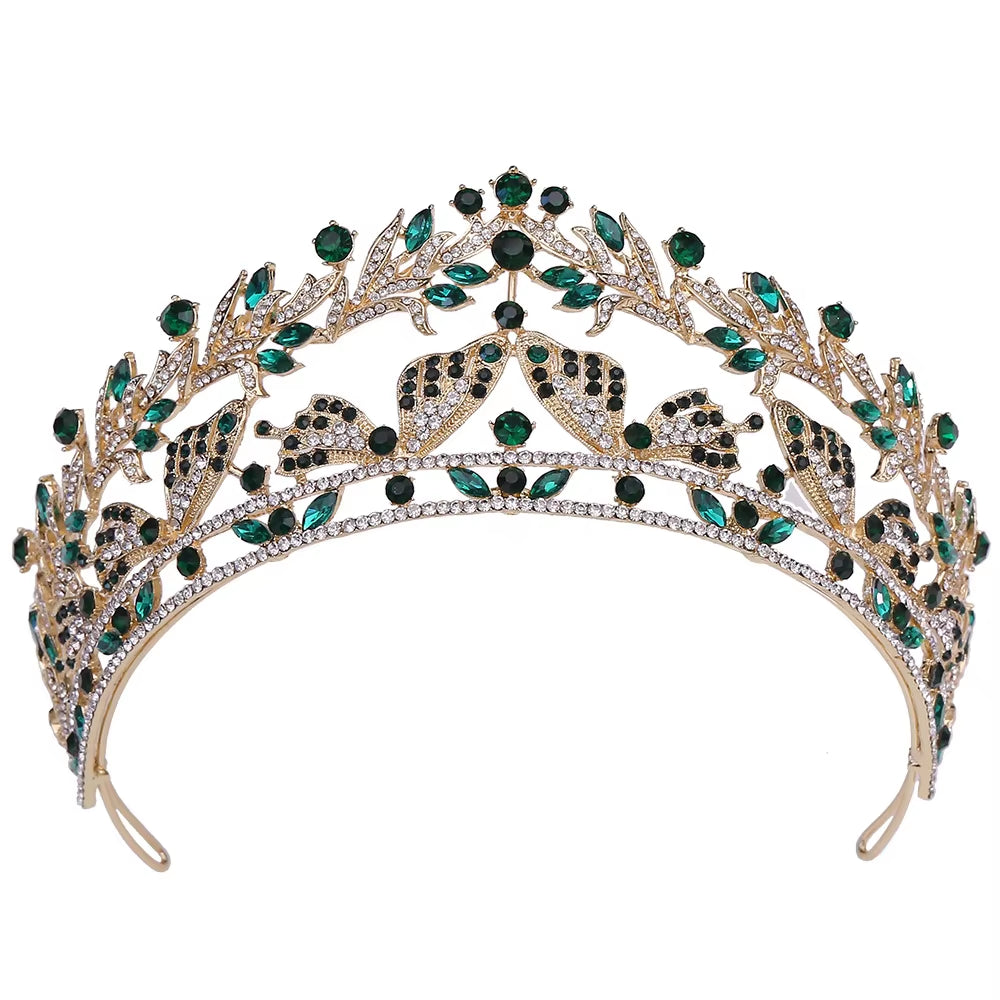 Baroque Queen King Bride Tiara Crown for Women Headdress Prom Bridal Wedding Hair Accessories