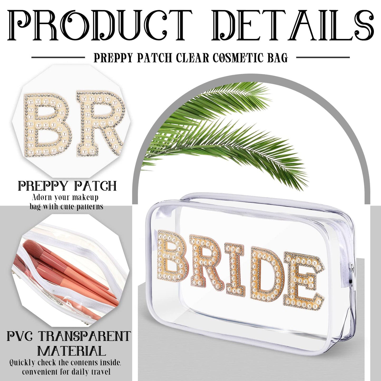 Bridal-Bride Clear Makeup Bag, Cosmetic Bag