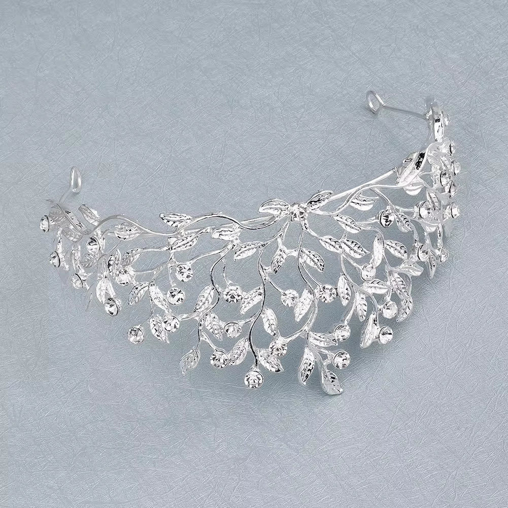 European Orchid Diamond Bridal Crown - Luxury Wedding Headdress