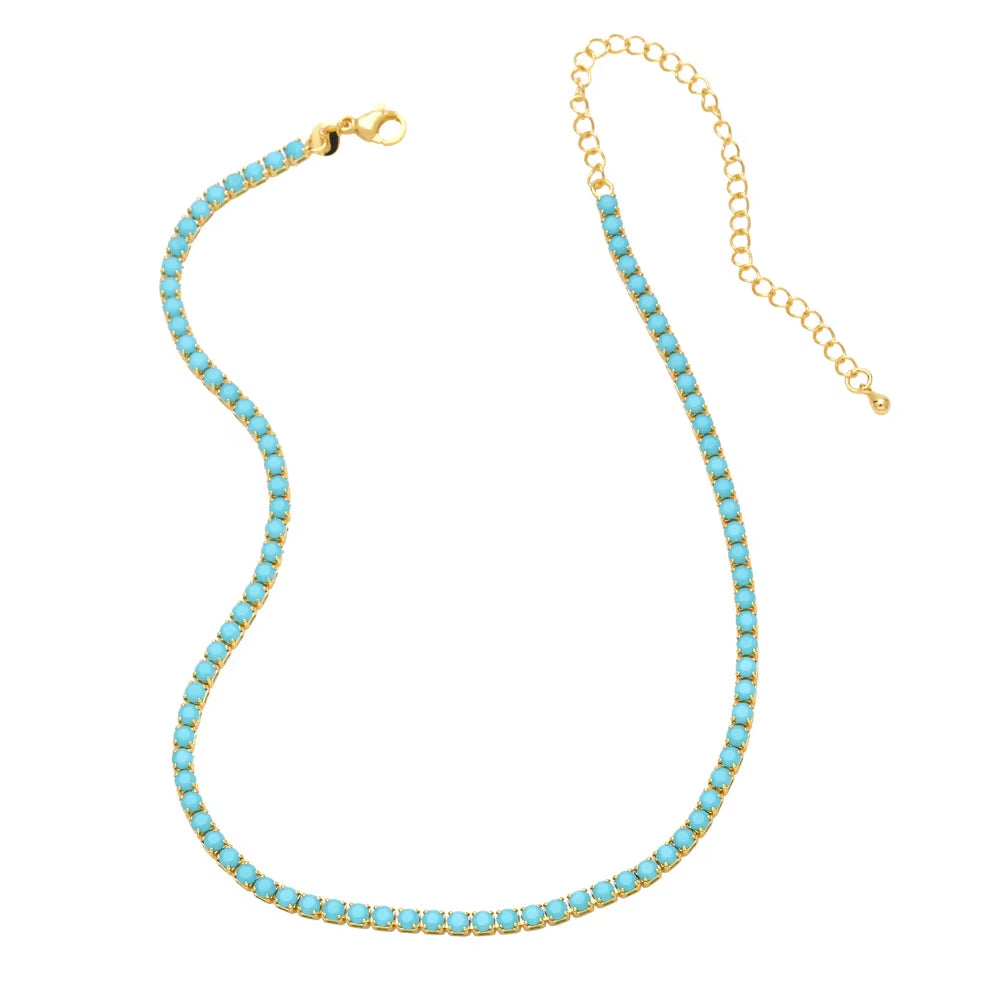 Colored Zircon Tennis Necklace - Hip-Hop Style Ins-Inspired Diamond Chain