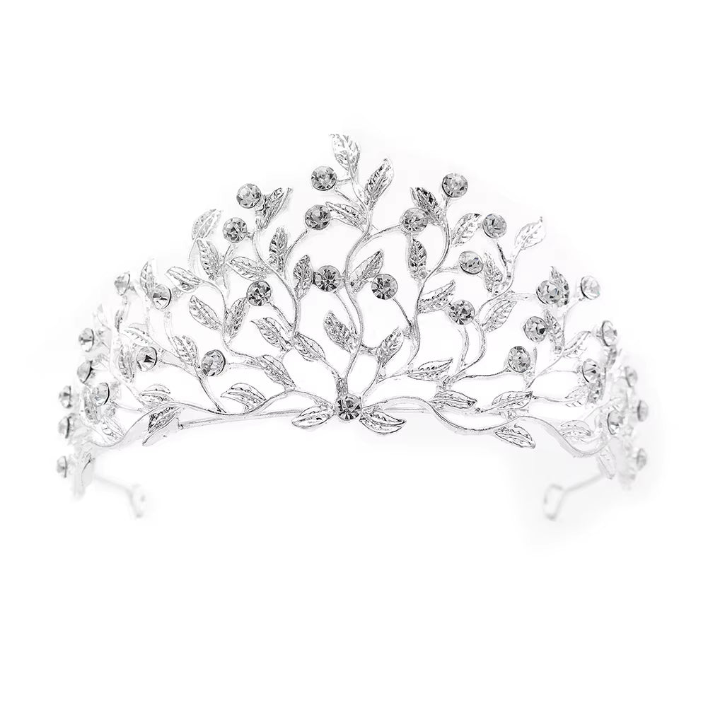 European Orchid Diamond Bridal Crown - Luxury Wedding Headdress