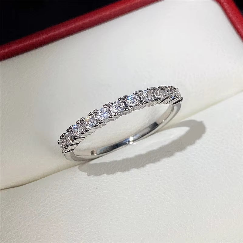 Fashion Zirconia CZ Silver Color Ring Set – Simple, Light, and Luxurious Jewelry for Women